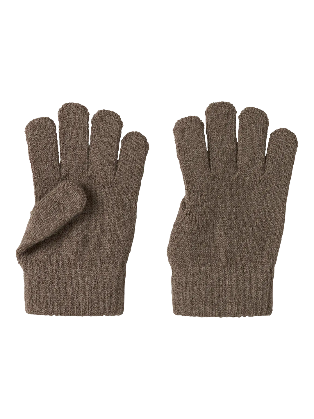 Lil' Atelier Mini NANSON KNIT GLOVES1 - Shitake - Torgunns Barneklær AS