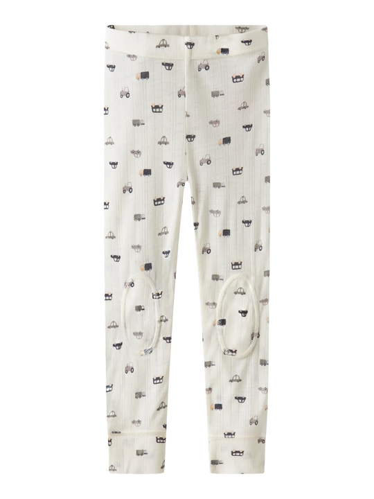 name it mini WANG WOOL NEEDLE LONGJOHN NOOS - Snow White | Small cars - Torgunns Barneklær AS