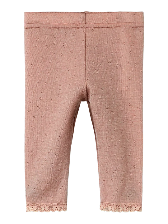 Lil' Atelier Baby NOEL NAB WOOL SLIM LEGGING - Roebuck - Torgunns Barneklær AS