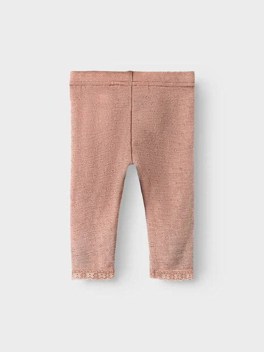 Lil' Atelier Baby NOEL NAB WOOL SLIM LEGGING - Roebuck - Torgunns Barneklær AS