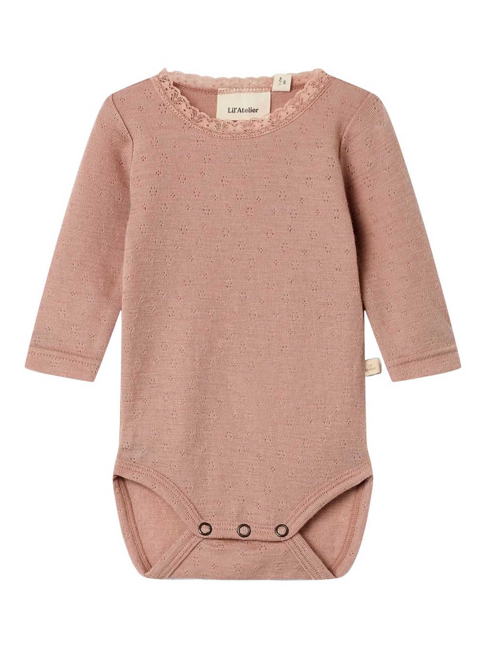 Lil' Atelier Baby NOEL NAB LS SLIM WOOL BODY - Roebuck - Torgunns Barneklær AS