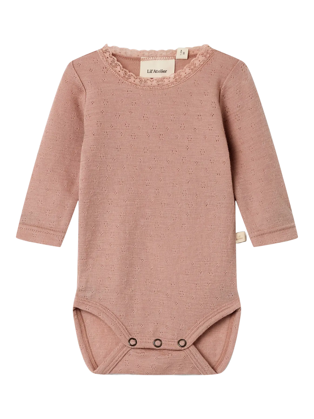 Lil' Atelier Baby NOEL NAB LS SLIM WOOL BODY - Roebuck - Torgunns Barneklær AS