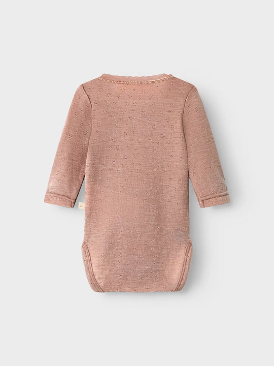 Lil' Atelier Baby NOEL NAB LS SLIM WOOL BODY - Roebuck - Torgunns Barneklær AS