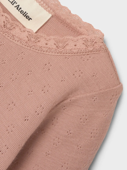 Lil' Atelier Baby NOEL NAB LS SLIM WOOL BODY - Roebuck - Torgunns Barneklær AS