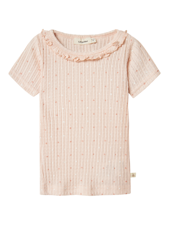 Lil' Atelier Mini HULLA HUA SS SLIM TOP - Peach Blush