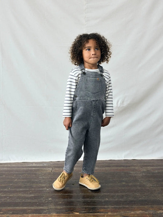 Lil' Atelier Mini LULIA LOOSE DENIM OVERALL - Medium Grey Denim - Torgunns Barneklær AS