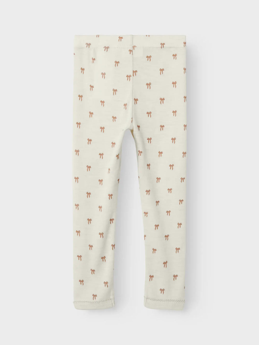 Lil' Atelier Mini WOOL NALU SLIM LEGGING - Turtledove Melange | Bow - Torgunns Barneklær AS