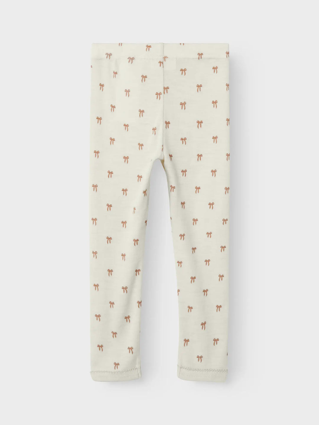 Lil' Atelier Mini WOOL NALU SLIM LEGGING - Turtledove Melange | Bow - Torgunns Barneklær AS