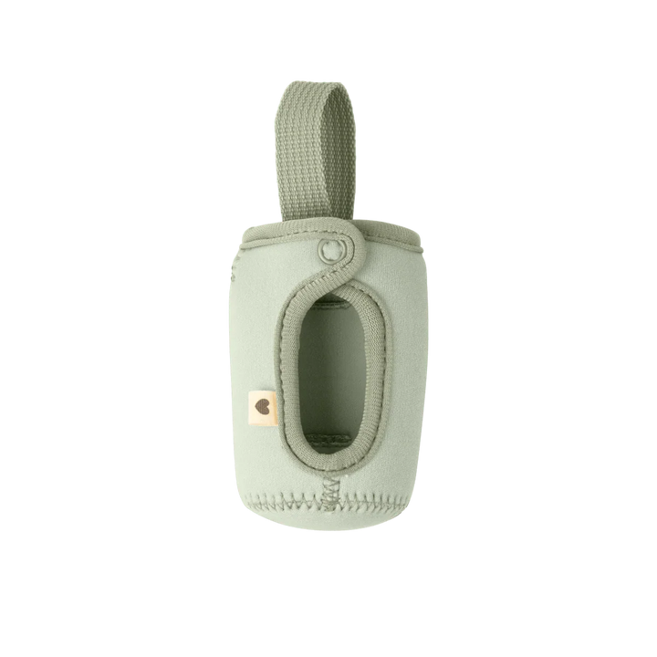 Myk grønn babyhåndkleholder med bærehåndtak og knapp