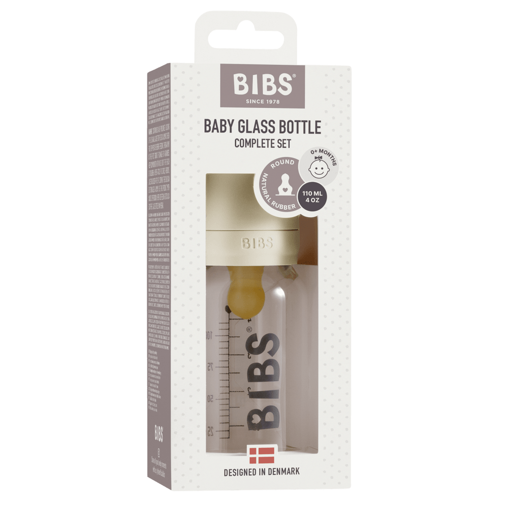 BIBS Baby Glass Bottle Complete Set | Ivory | Torgunns Barneklær AS