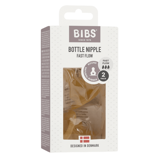 BIBS Bottle Nipple 2pk Latex - Fast Flow | Torgunns Barneklær AS