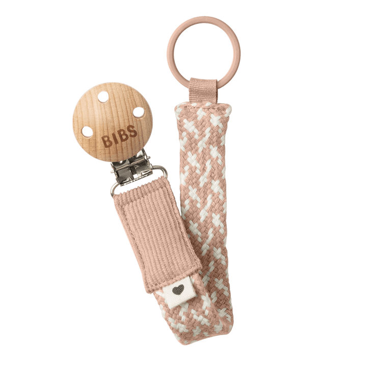 BIBS | Pacifier Clip Braided - Blush/Ivory | Torgunns Barneklær AS