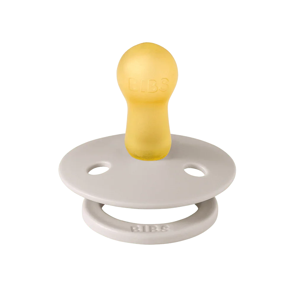 Gul BIBS naturlatex nippel med grått skjold, babyutstyr for spedbarn