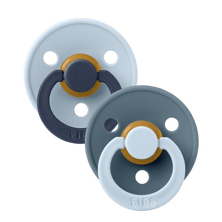 BIBS | Studio Colour Smokk 2pk i naturgummi – Baby Blue/Petrol | Torgunns Barneklær AS