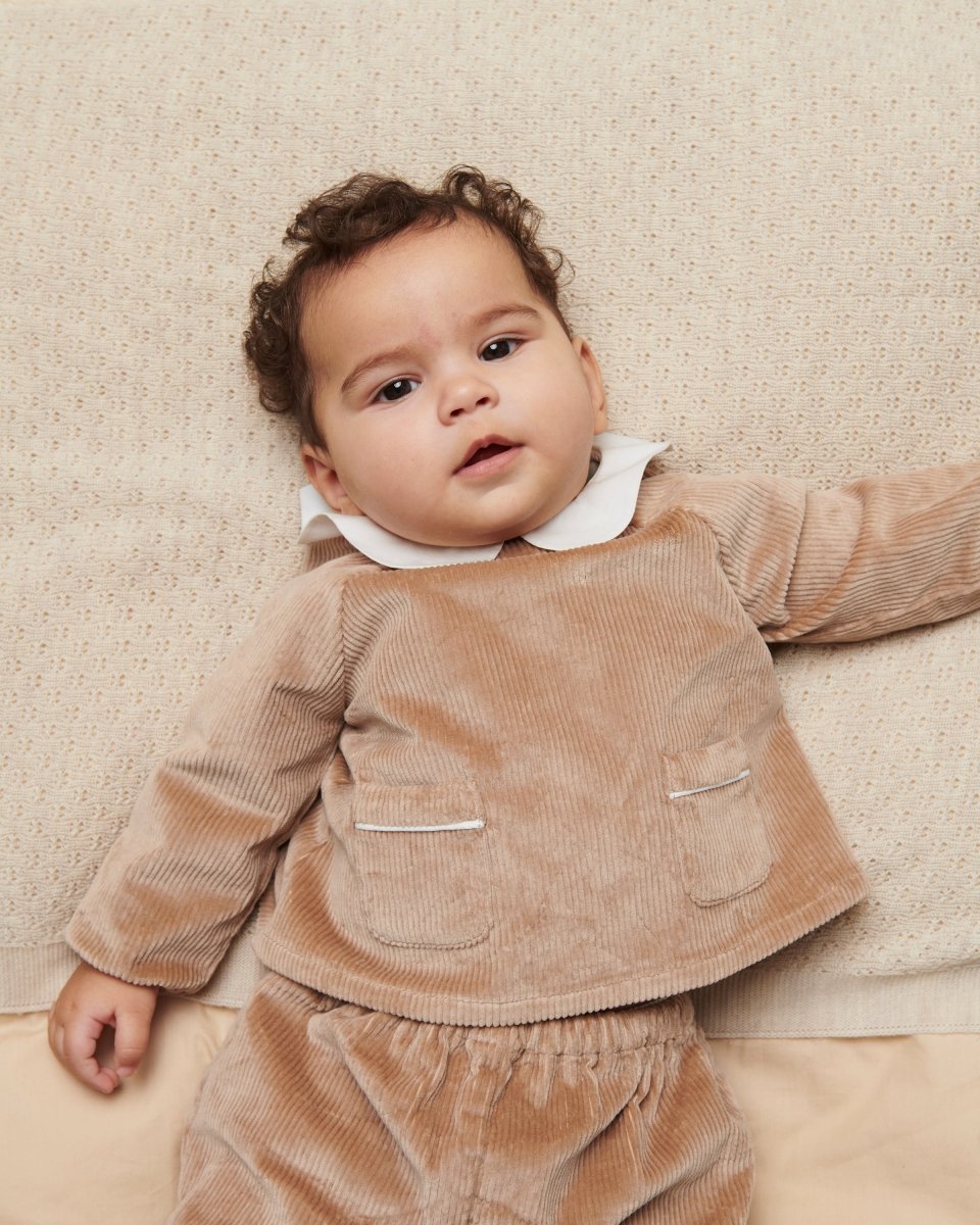 Copenhagen Colors | Babysett i cord med krage – Beige | Torgunns Barneklær AS