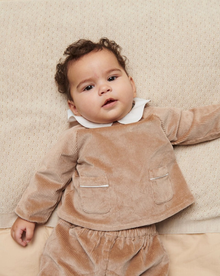 Copenhagen Colors | Babysett i cord med krage – Beige | Torgunns Barneklær AS