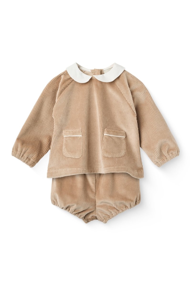 Copenhagen Colors | Babysett i cord med krage – Beige | Torgunns Barneklær AS