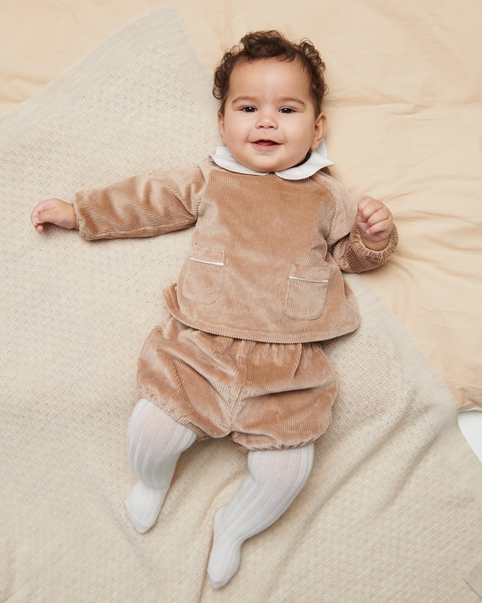 Copenhagen Colors | Babysett i cord med krage – Beige | Torgunns Barneklær AS