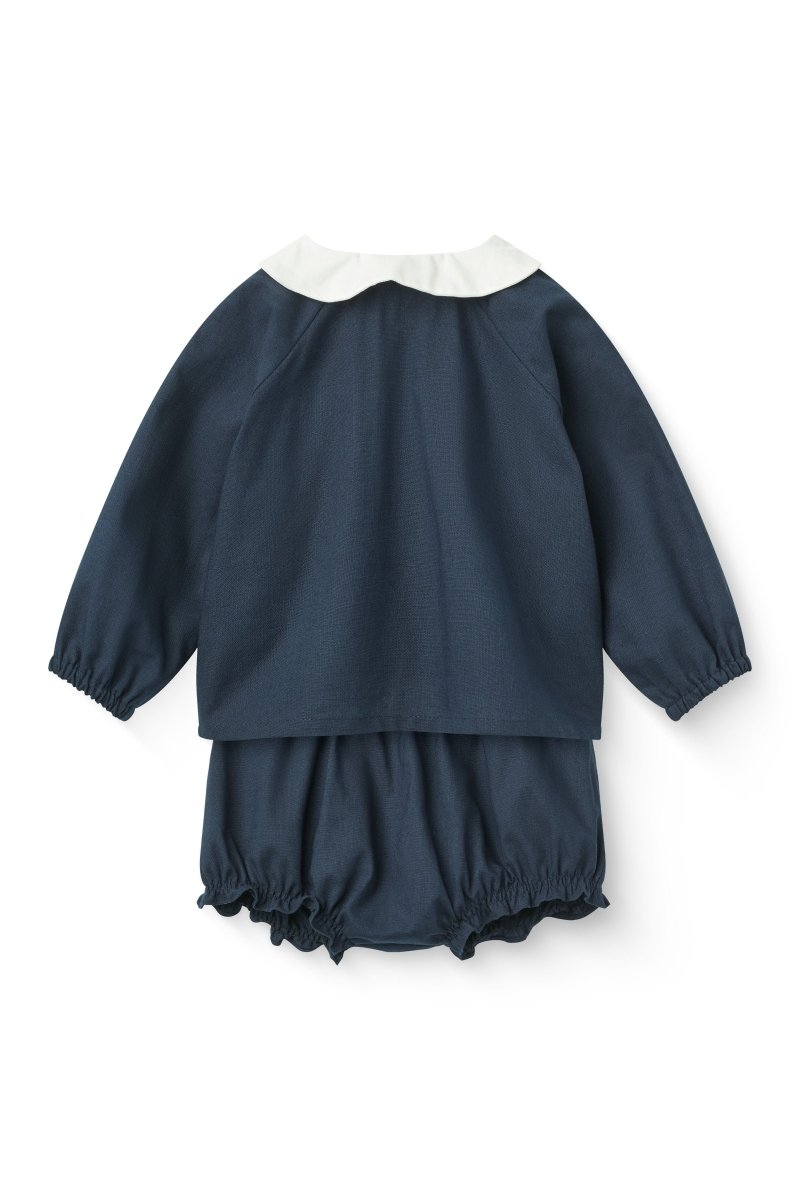 Copenhagen Colors | Babysett med bluse og bloomers – Marineblå | Torgunns Barneklær AS