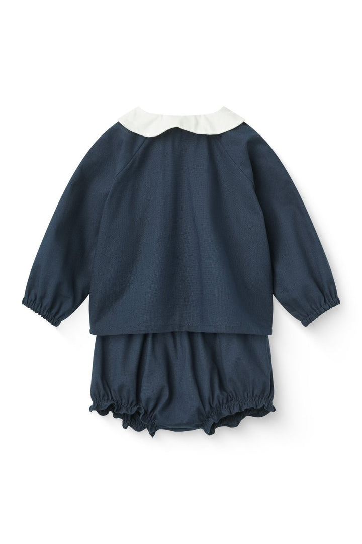Copenhagen Colors | Babysett med bluse og bloomers – Marineblå | Torgunns Barneklær AS