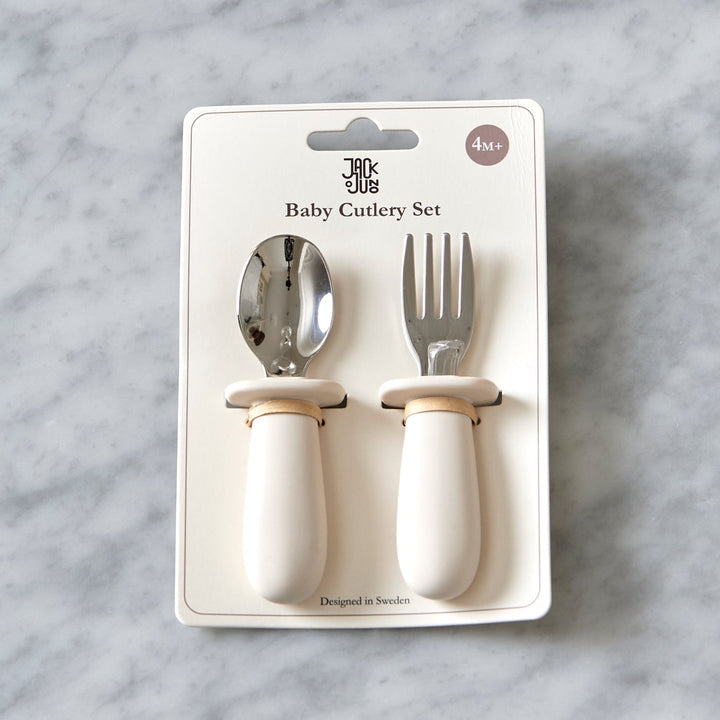 Jack o Juno Baby Cutlery Set - Cream - Torgunns Barneklær AS