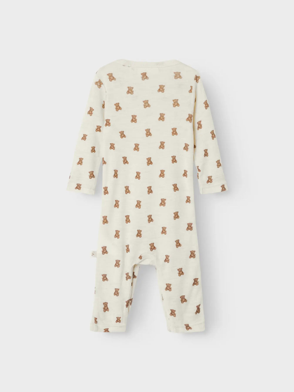 Lil' Atelier Baby WOOL NALU LS SLIM SUIT - Turtledove Melange | Teddybear - Torgunns Barneklær AS