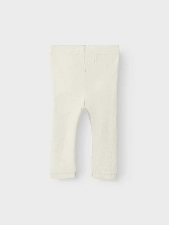 Lil' Atelier Baby WOOL NALU RIB SLIM LEGGING - Turtledove Melange - Torgunns Barneklær AS