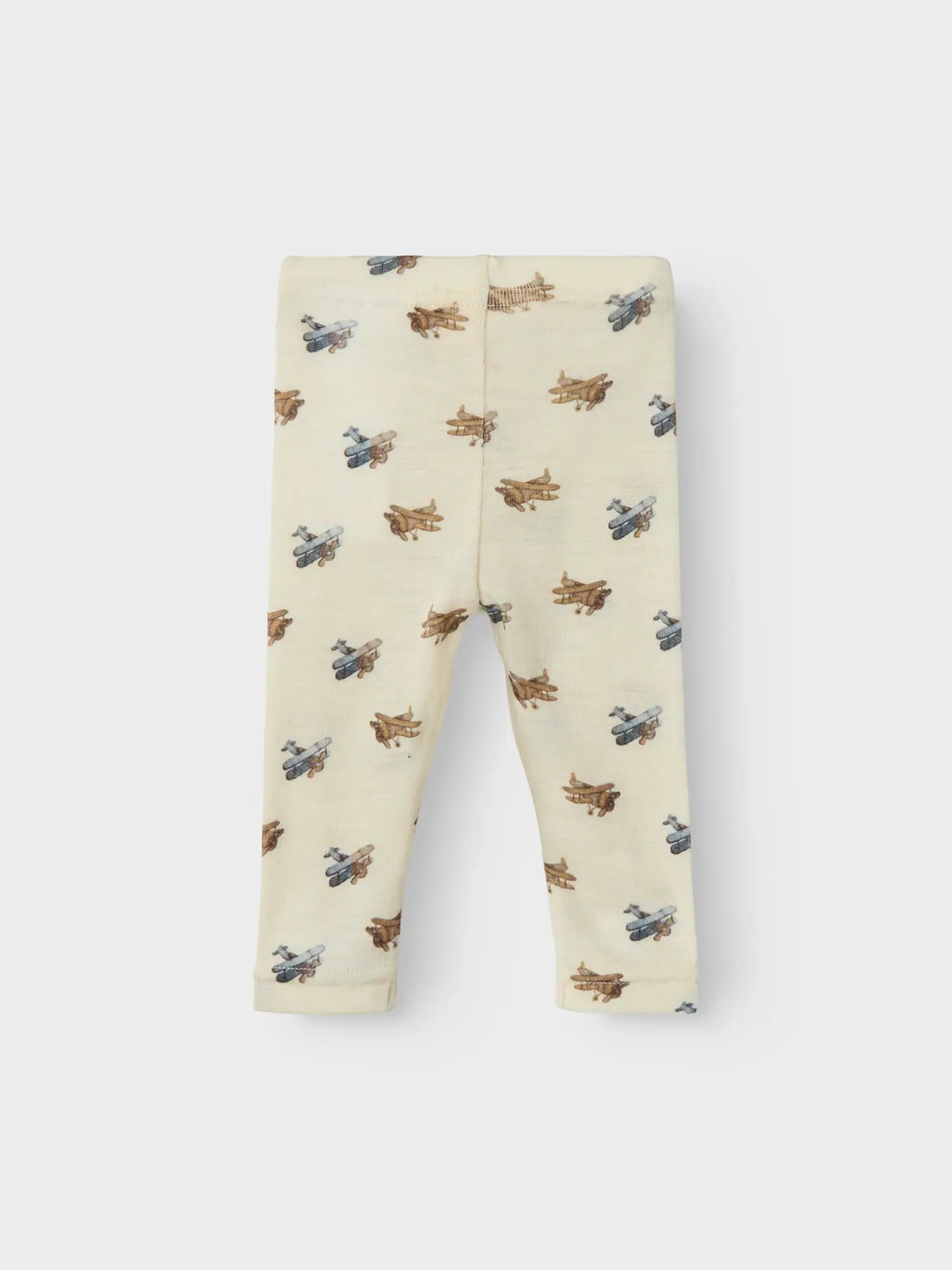 Lil' Atelier Baby WOOL NALU SLIM LEGGING NOOS - Turtledove Melange | Airplane - Torgunns Barneklær AS