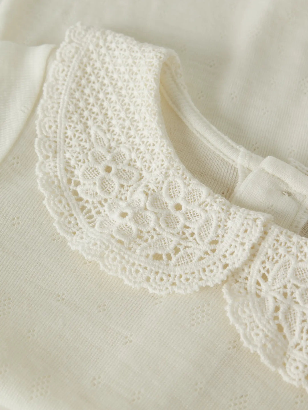 name it mini WANG WOOL NEEDLE LS TOP W/COLLAR - Snow White