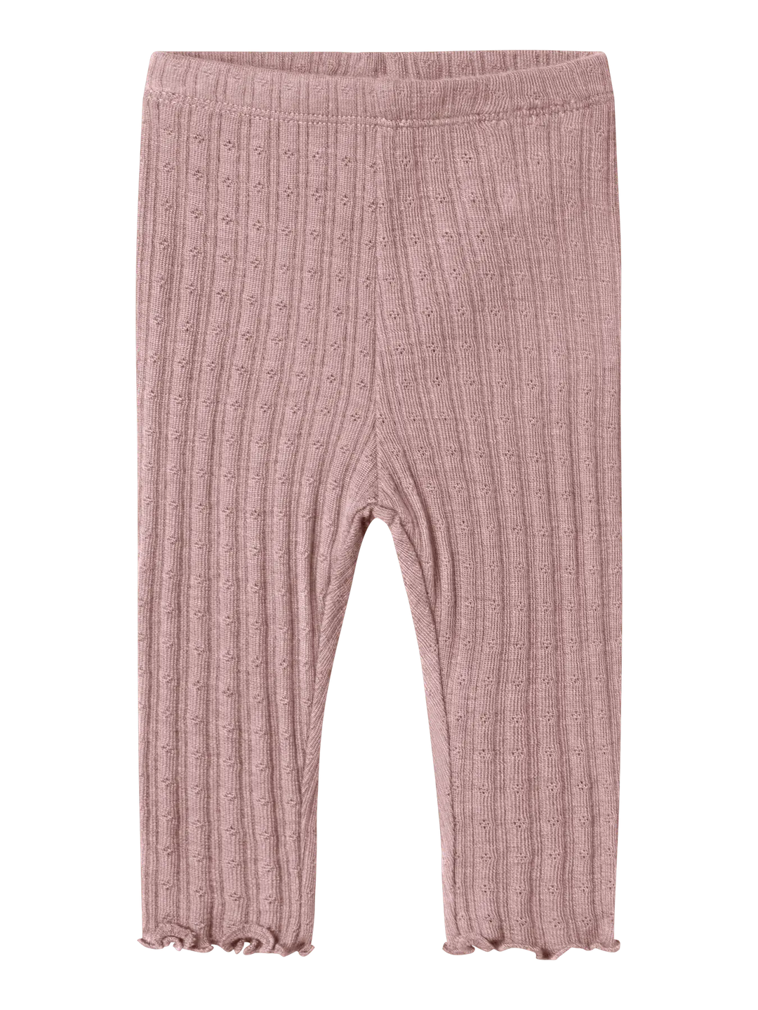 name it baby ULL/SILKE WOSSA RIB LEGGING - Antler - Torgunns Barneklær AS