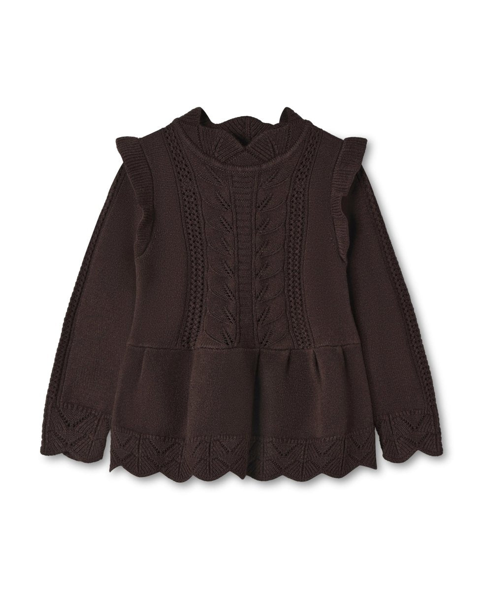 Fliink | ALILLY Peplum Pullover - Coffee Bean | Torgunns Barneklær AS