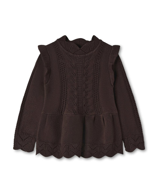 Fliink | ALILLY Peplum Pullover - Coffee Bean | Torgunns Barneklær AS