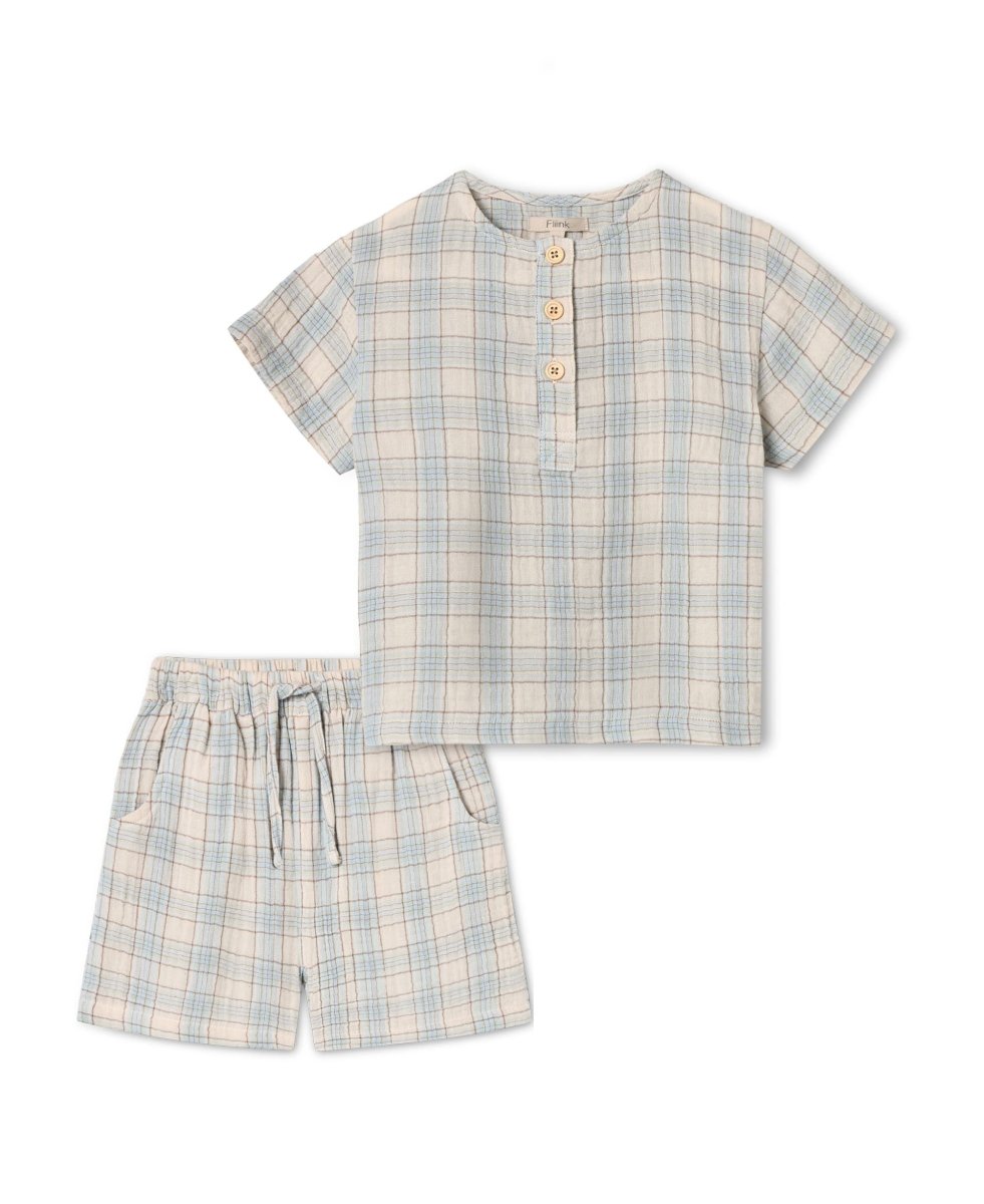 FLIINK Cha Cha Shorts Sett - Sandshell Check | Torgunns Barneklær AS