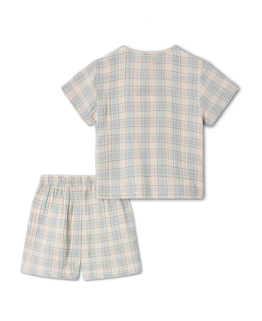 FLIINK Cha Cha Shorts Sett - Sandshell Check | Torgunns Barneklær AS