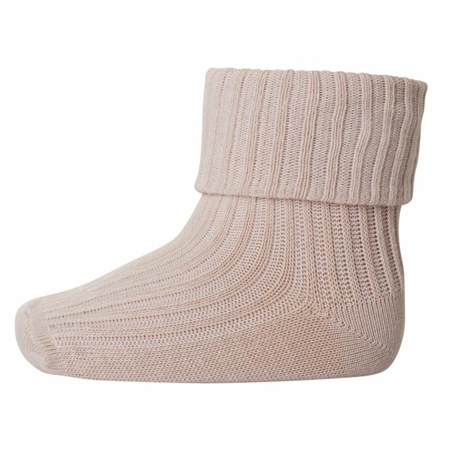 mp Denmark Rib Wool Baby Socks - Rose Dust - Torgunns Barneklær AS