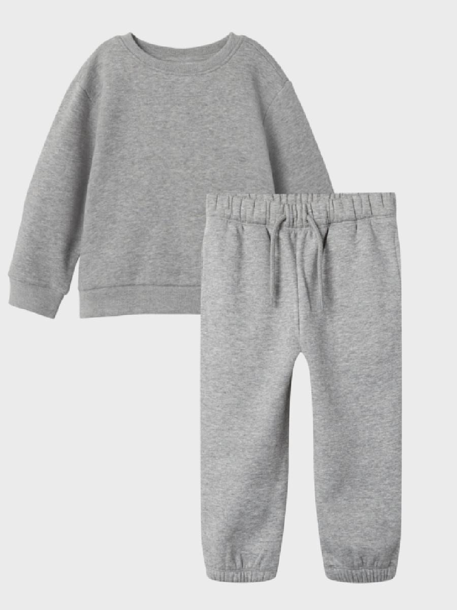 name it mini OANNE LS NREG SWEAT SET - Grey Melange