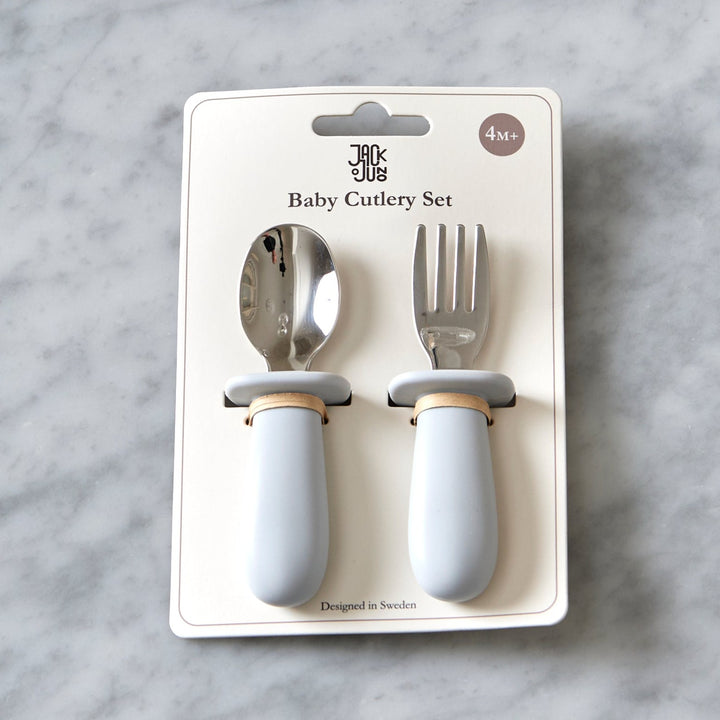 Jack o Juno Baby Cutlery Set Glacier - Grey - Torgunns Barneklær AS