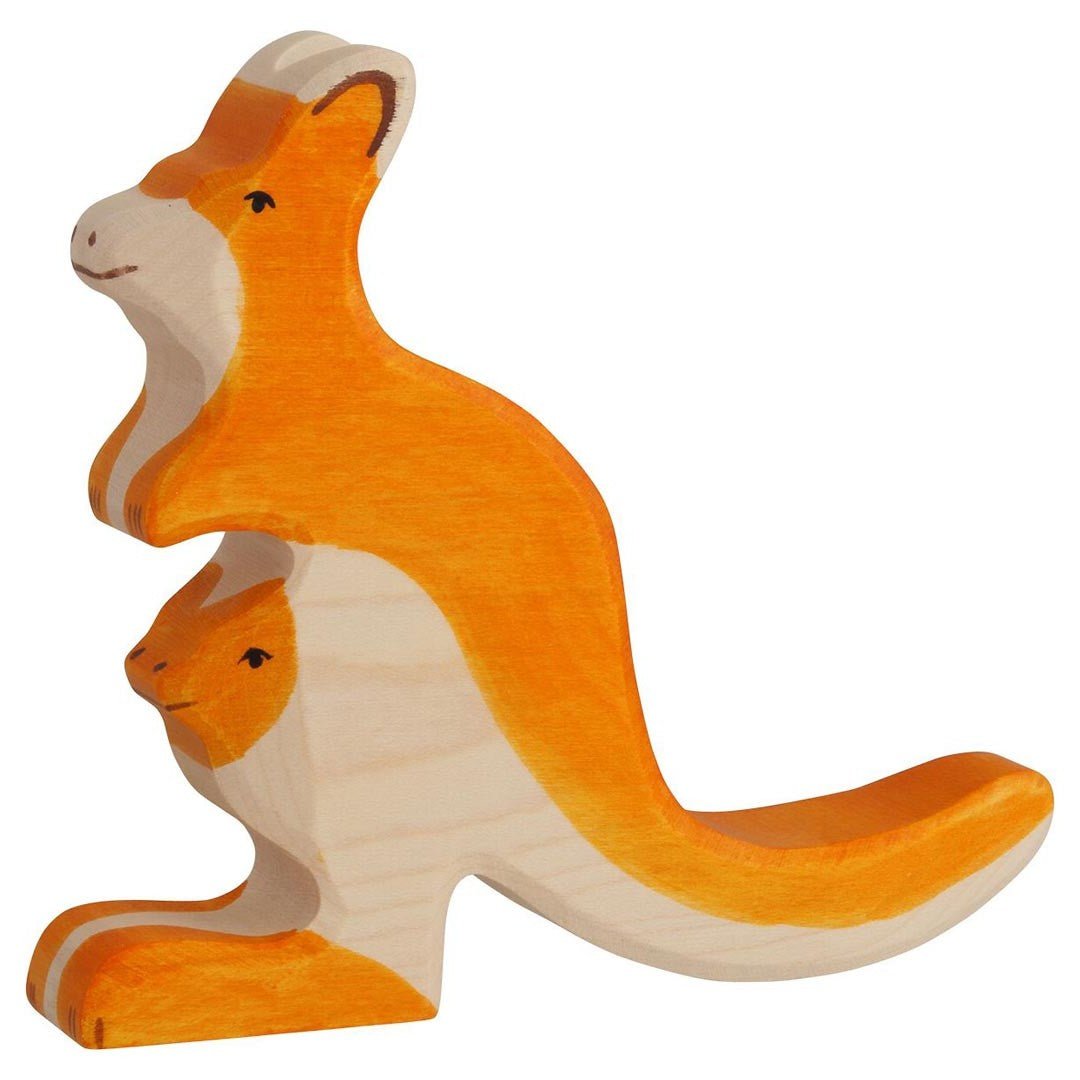 Holztiger | Kenguru med unge trefigur | Torgunns Barneklær AS
