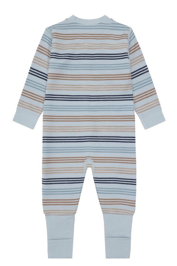 Hust &amp; Claire | Manu Zip 3 Stripes Pysj Ull/Bambus – Baby Blue | Torgunns Barneklær AS