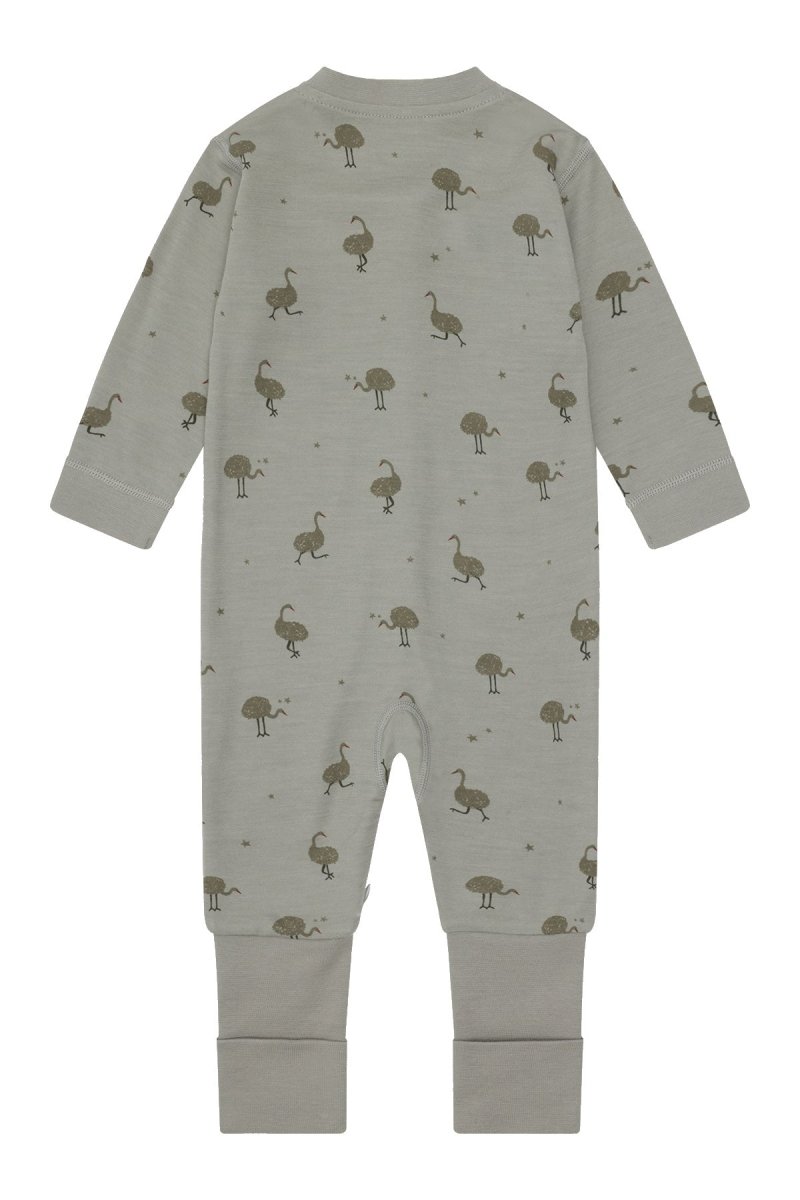 Hust &amp; Claire | Manu Zip Ostrich Pysj Ull/Bambus – Forest Fog | Torgunns Barneklær AS