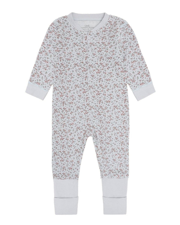 Hust &amp; Claire | Manu Zip Tiny Pyjamas Ull/Bambus – A Bit Blue | Torgunns Barneklær AS