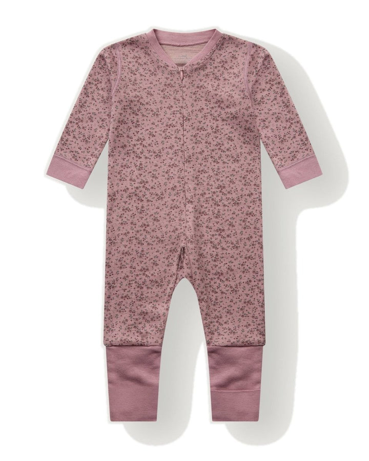 Hust &amp; Claire | Manu Zip Tiny Pyjamas Ull/Bambus – Heather | Torgunns Barneklær AS