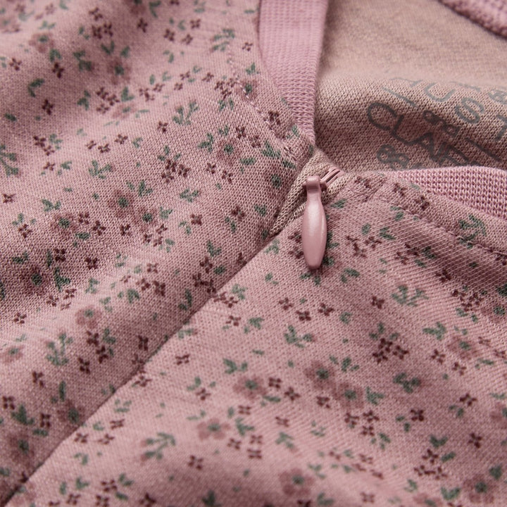Hust &amp; Claire | Manu Zip Tiny Pyjamas Ull/Bambus – Heather | Torgunns Barneklær AS