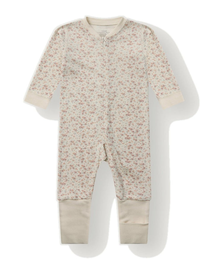 Hust &amp; Claire | Manu Zip Tiny Pyjamas Ull/Bambus – Offwhite | Torgunns Barneklær AS