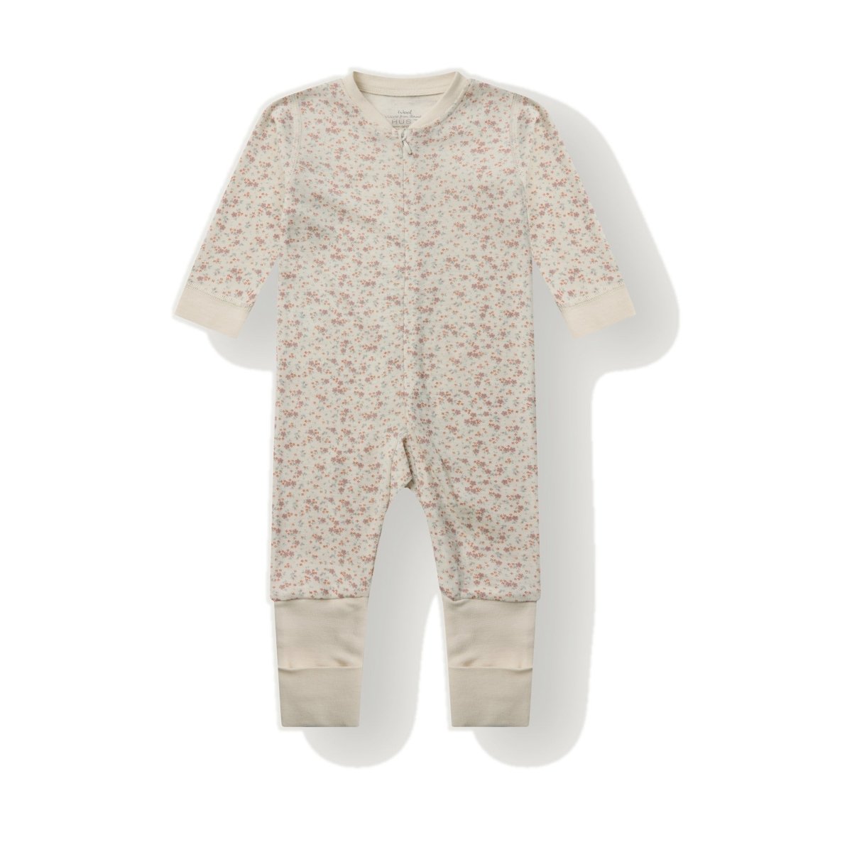 Hust & Claire | Manu Zip Tiny Pyjamas Ull/Bambus – Offwhite | Torgunns Barneklær AS