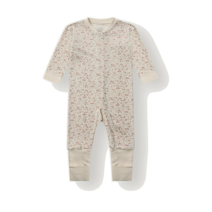Hust &amp; Claire | Manu Zip Tiny Pyjamas Ull/Bambus – Offwhite | Torgunns Barneklær AS