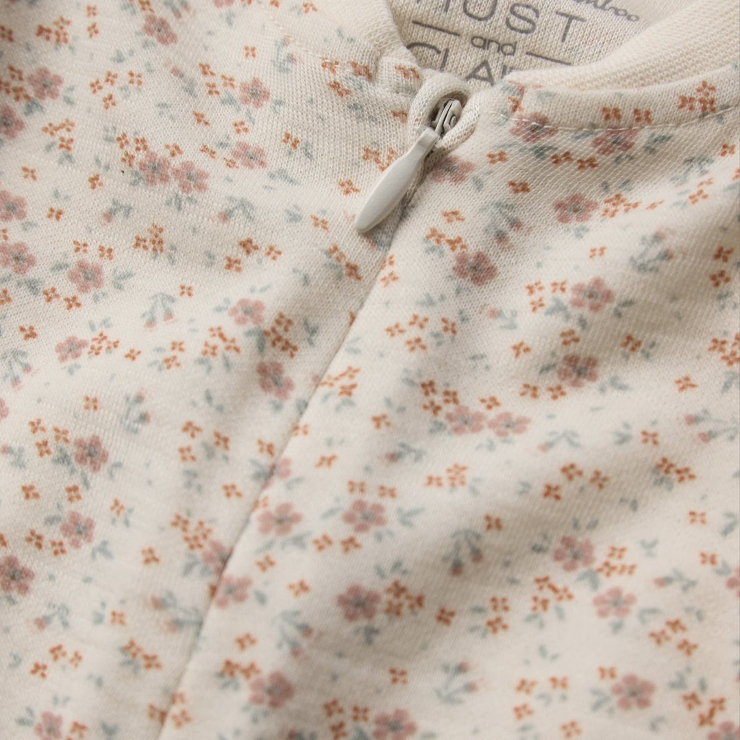 Hust &amp; Claire | Manu Zip Tiny Pyjamas Ull/Bambus – Offwhite | Torgunns Barneklær AS