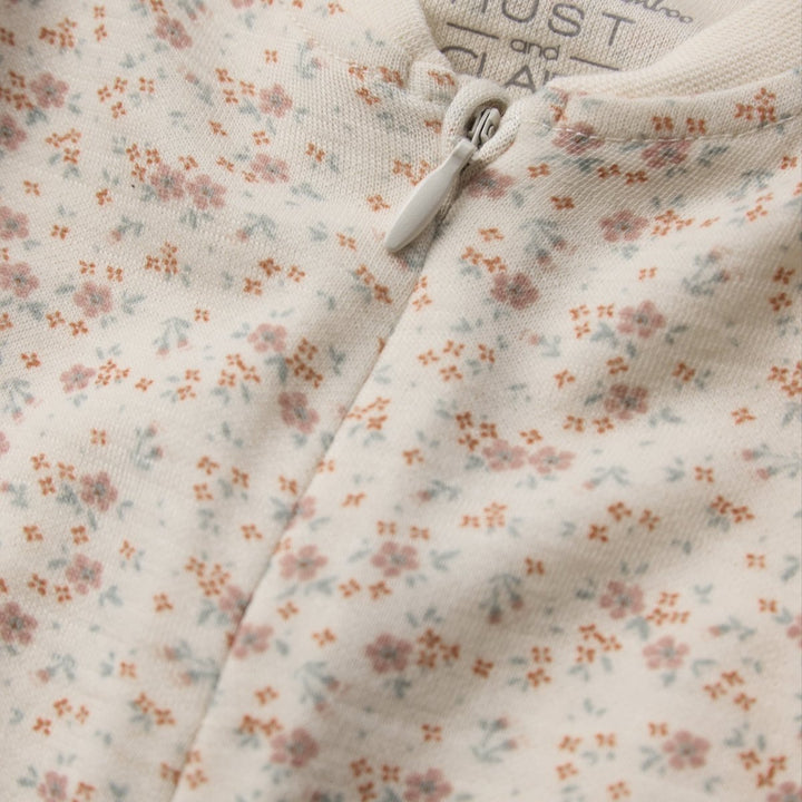 Hust &amp; Claire | Manu Zip Tiny Pyjamas Ull/Bambus – Offwhite | Torgunns Barneklær AS