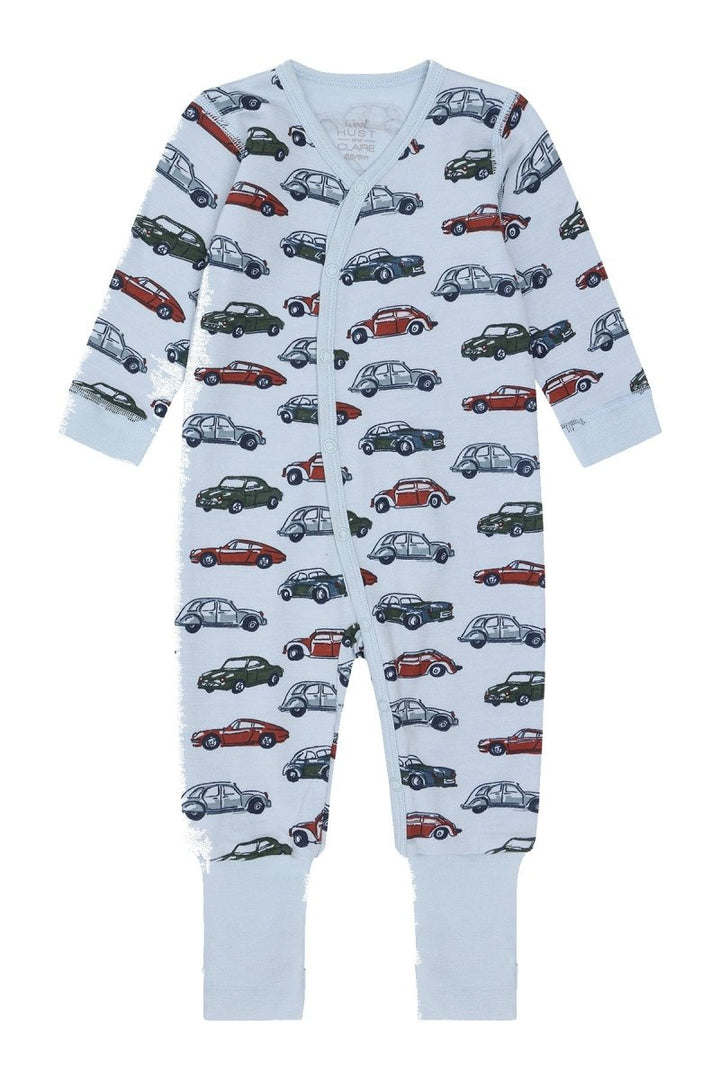 Hust &amp; Claire | Mobi Cars Pysj Merinoull – Baby Blue | Torgunns Barneklær AS