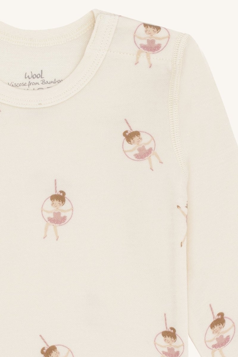 Hust & Claire | Ull/Bambus Body | Baloo Line dancer - Offwhite | Torgunns Barneklær AS